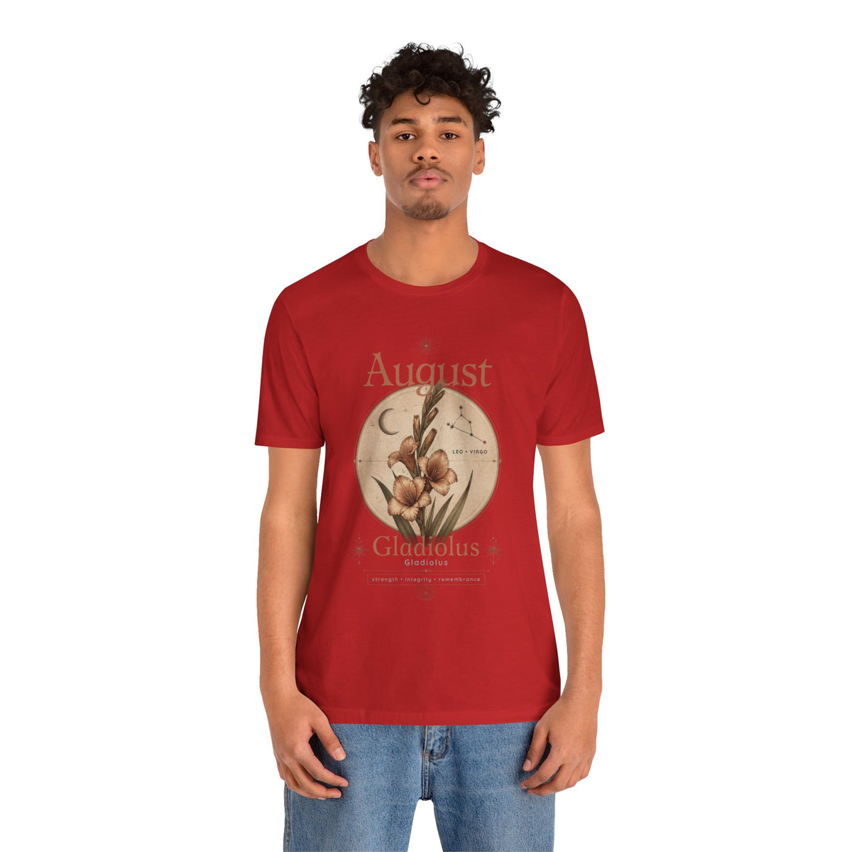August Birth Flower Gladiolus Floral Tee