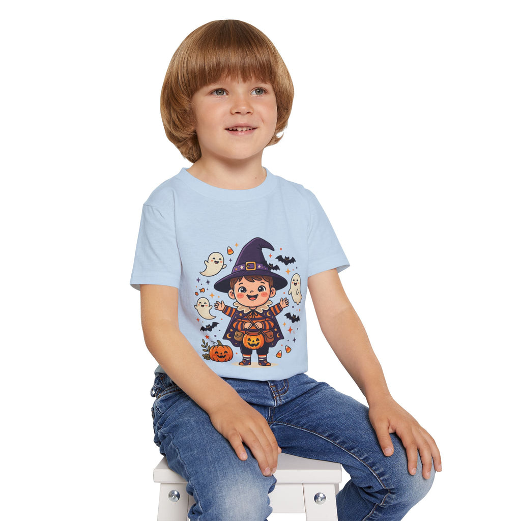 Halloween - Toddler T-Shirt — Cute Little Witch Halloween Tee with Ghosts & Pumpkins