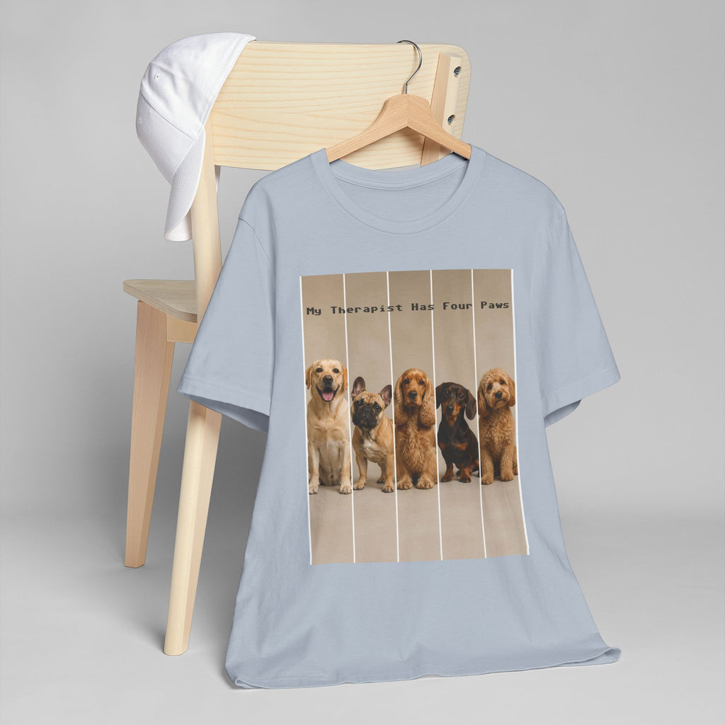 Dog Therapist T‑Shirt — "My Therapist Has Four Paws" Cute Puppy Graphic Tee