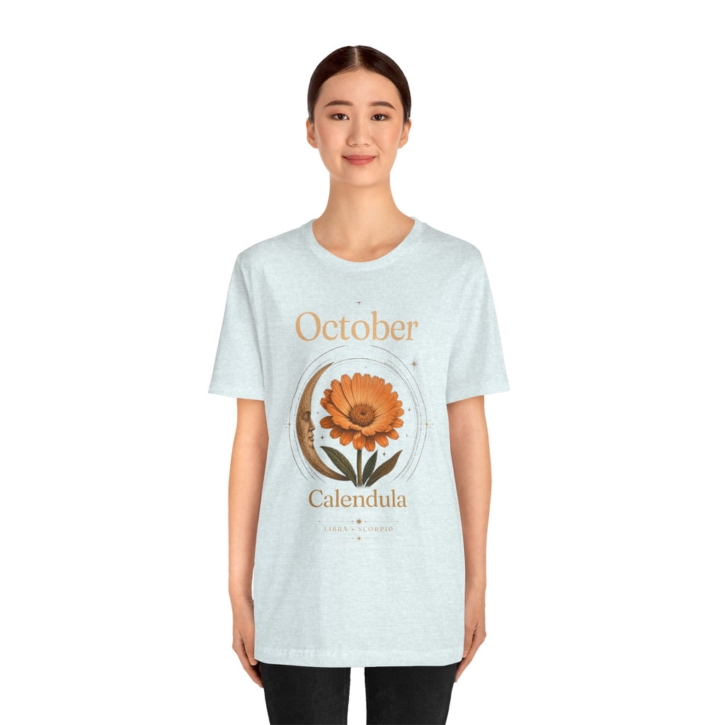 October Birth Flower Calendula T‑Shirt – Floral Birth Month Tee