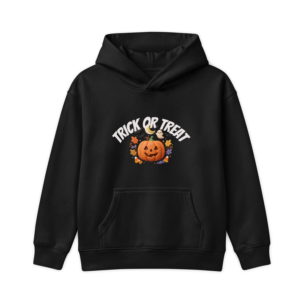 Kids Halloween Hoodie – 'Trick or Treat' Pumpkin Fall Graphic