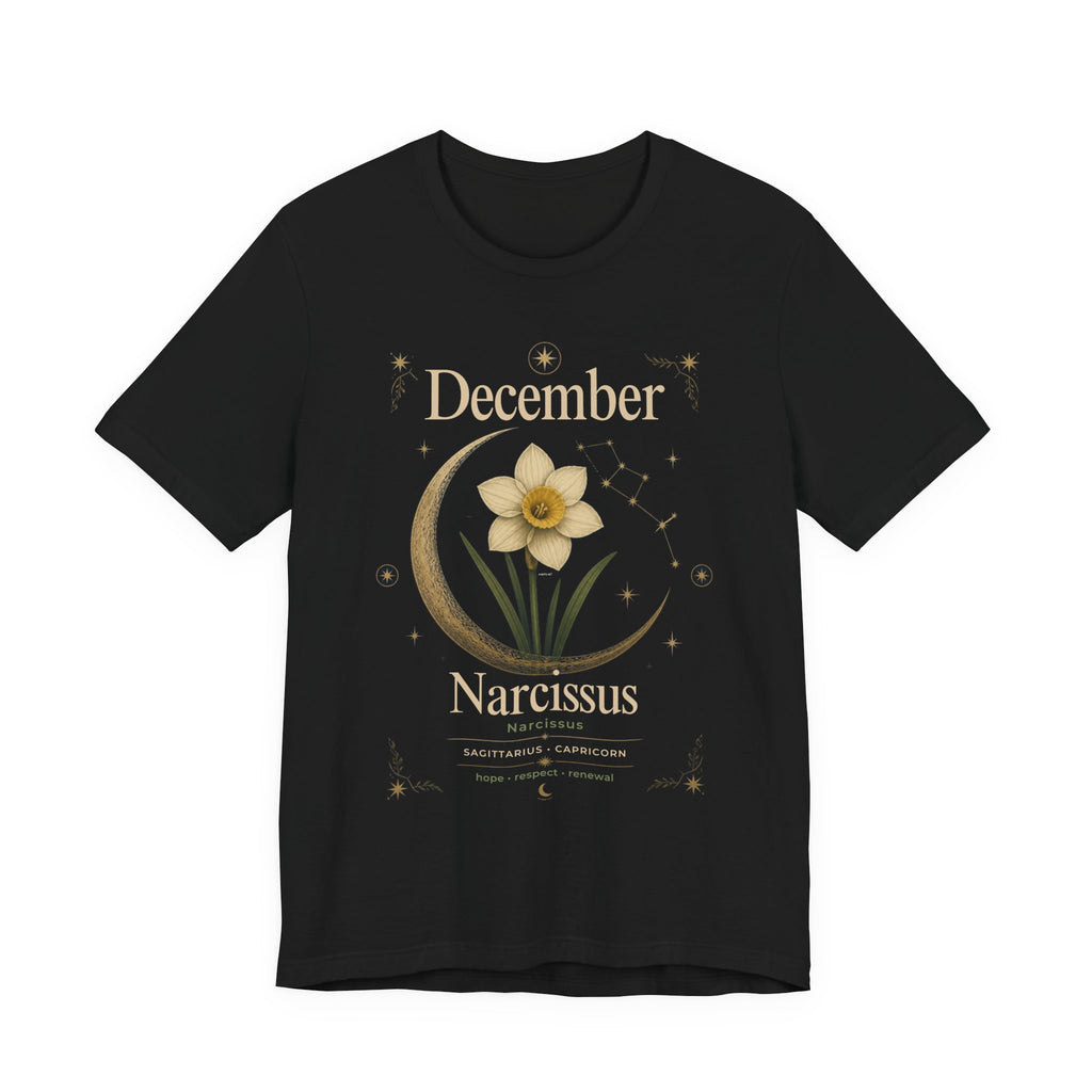 December Birth Flower - Narcissus T‑Shirt — Birth Month Flower Tee
