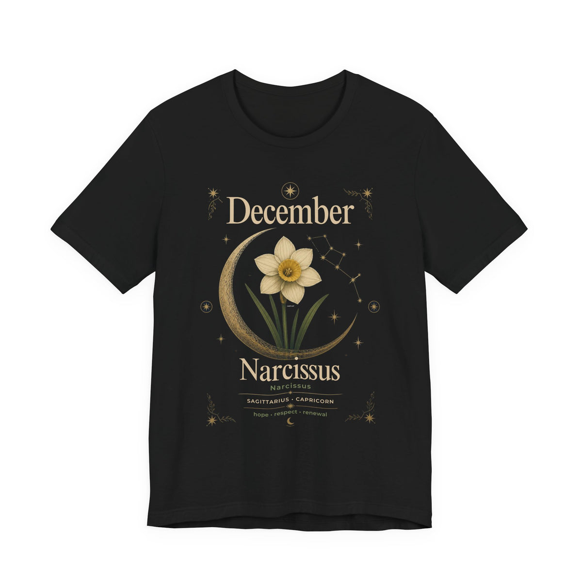December Birth Flower - Narcissus T‑Shirt — Birth Month Flower Tee