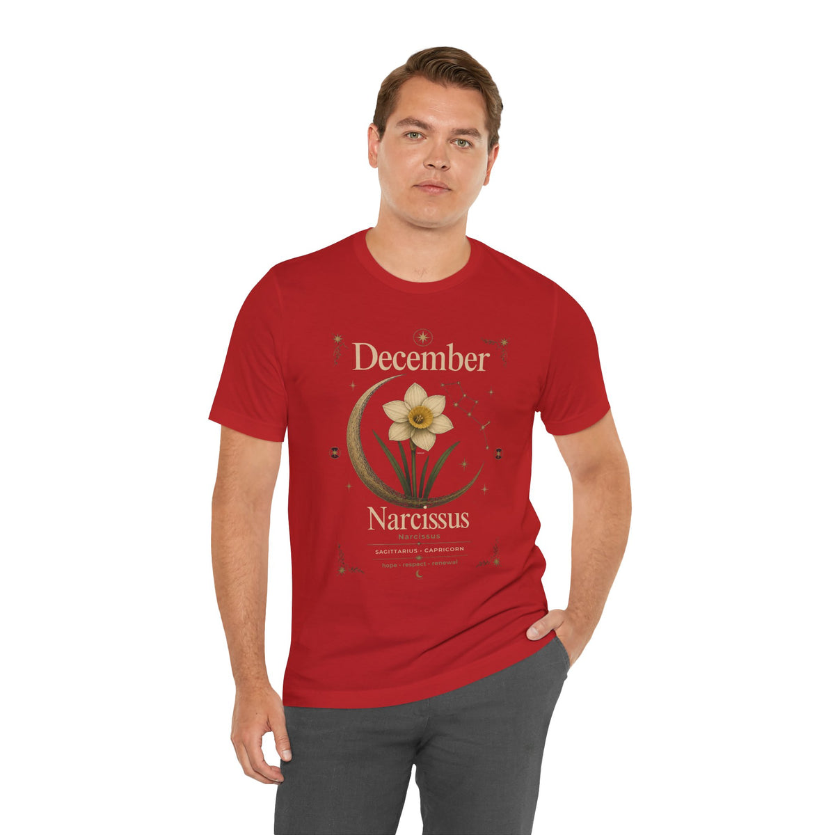 December Birth Flower - Narcissus T‑Shirt — Birth Month Flower Tee