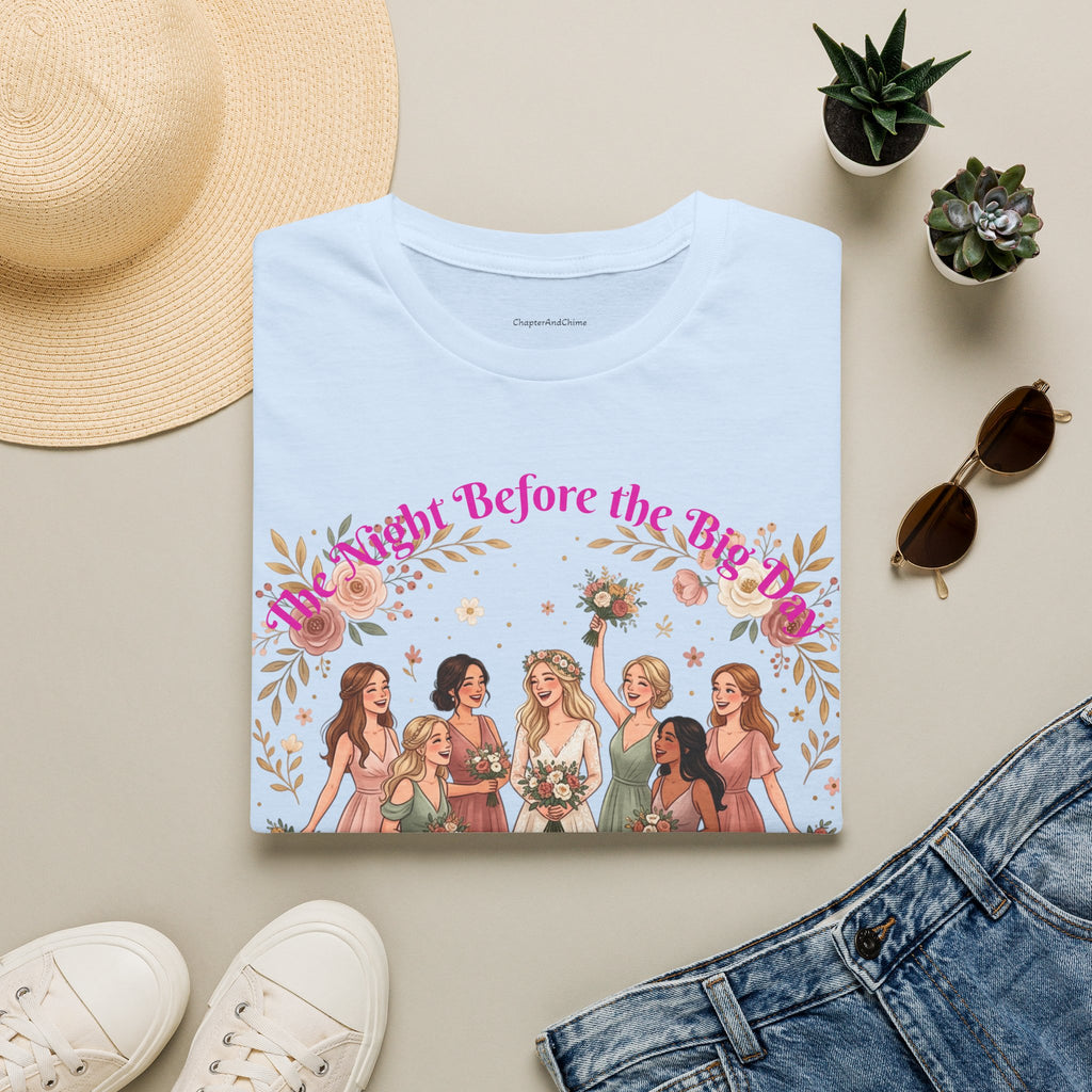Bride and Bridesmaids Illustration T-Shirt | Floral Wedding Bridal Party Design