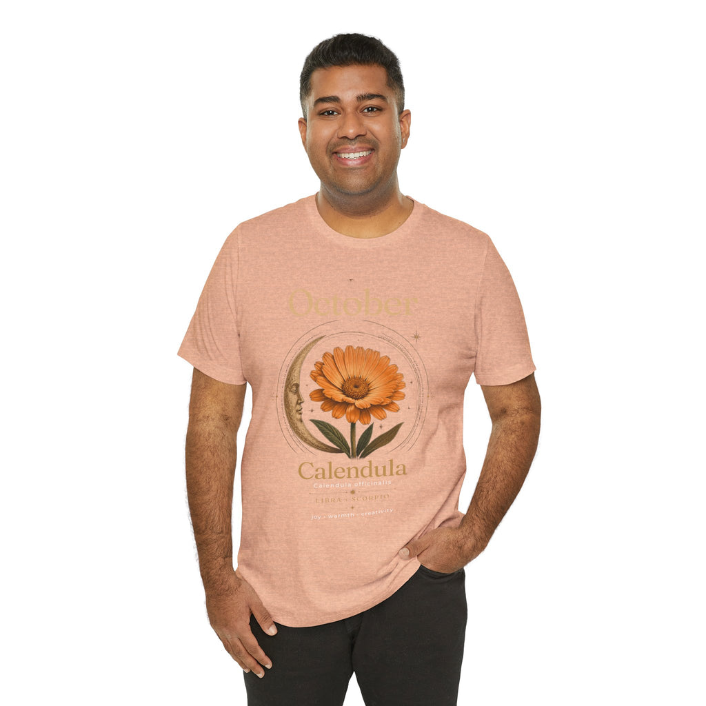 October Birth Flower Calendula T‑Shirt – Floral Birth Month Tee