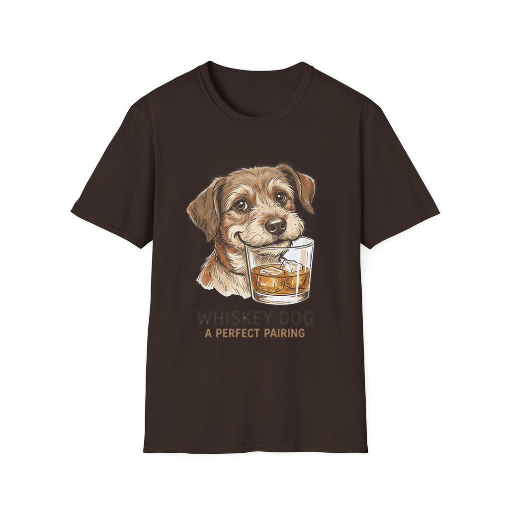 Whiskey Dog A Perfect Pairing T-Shirt | Dog & Whiskey Illustration