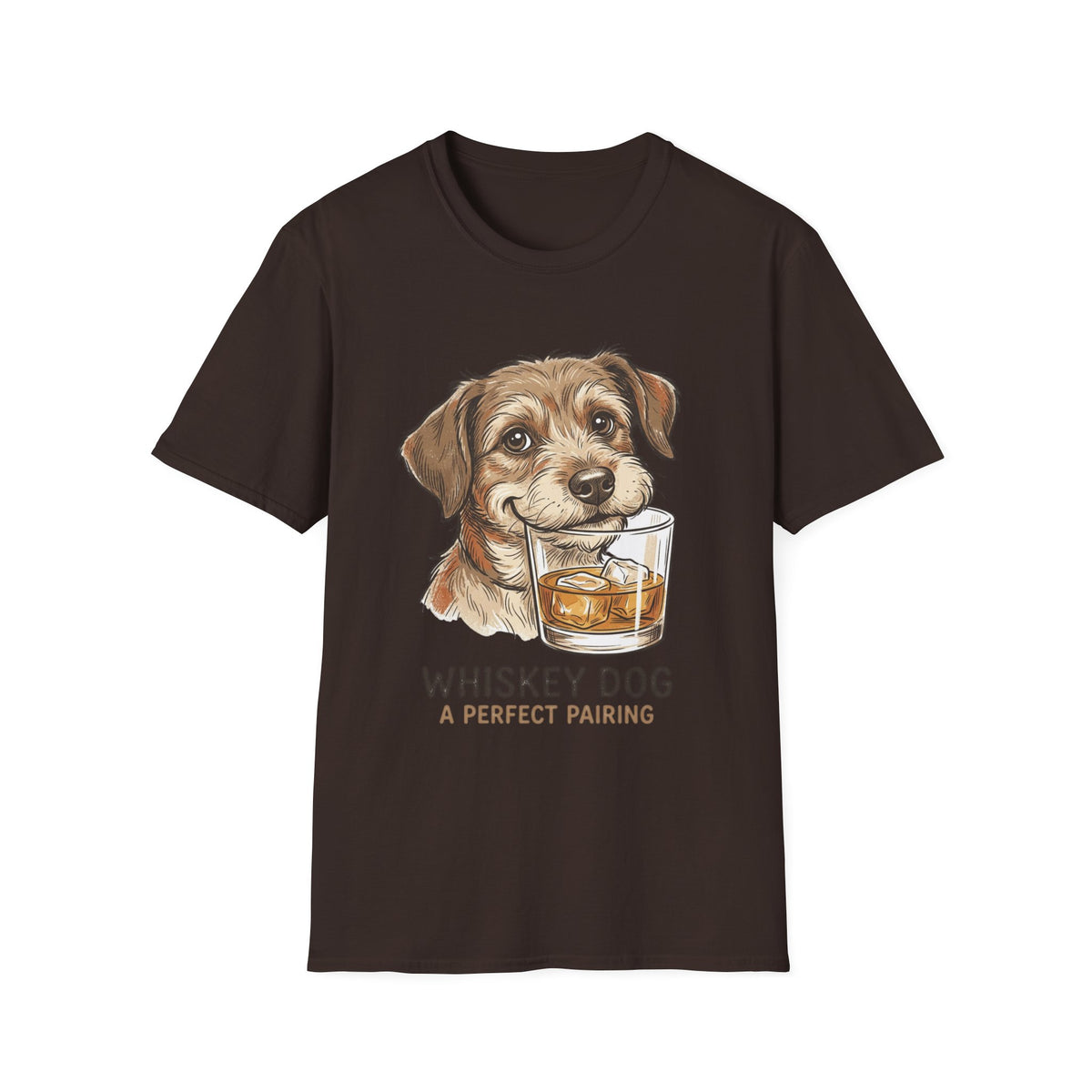 Whiskey Dog A Perfect Pairing T-Shirt | Dog & Whiskey Illustration