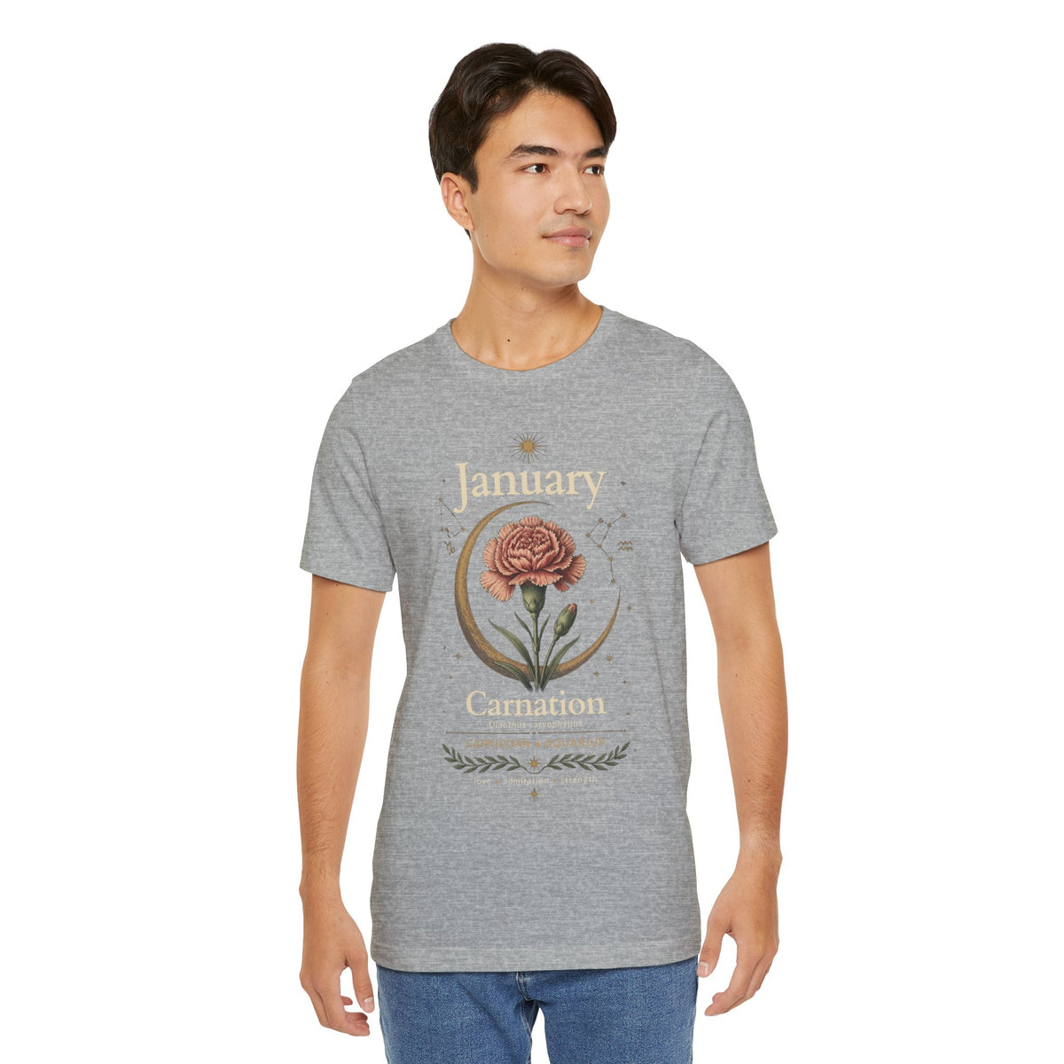 January Birth Flower - Carnation T-Shirt — Birth Month Flower Tee