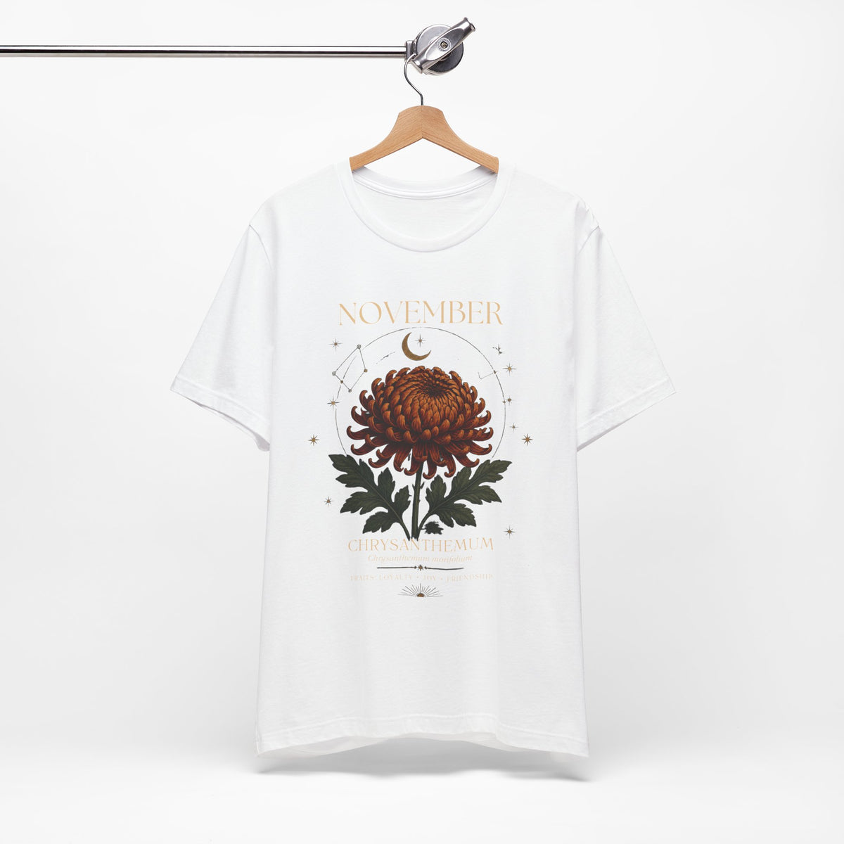 November Birth Flower Chrysanthemum Tee — Floral Birth Month T-Shirt