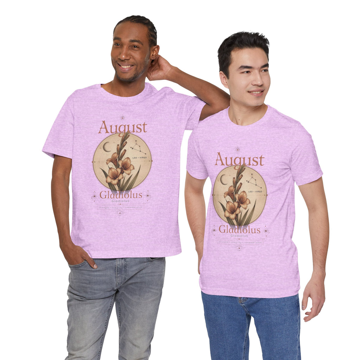 August Birth Flower Gladiolus Floral Tee