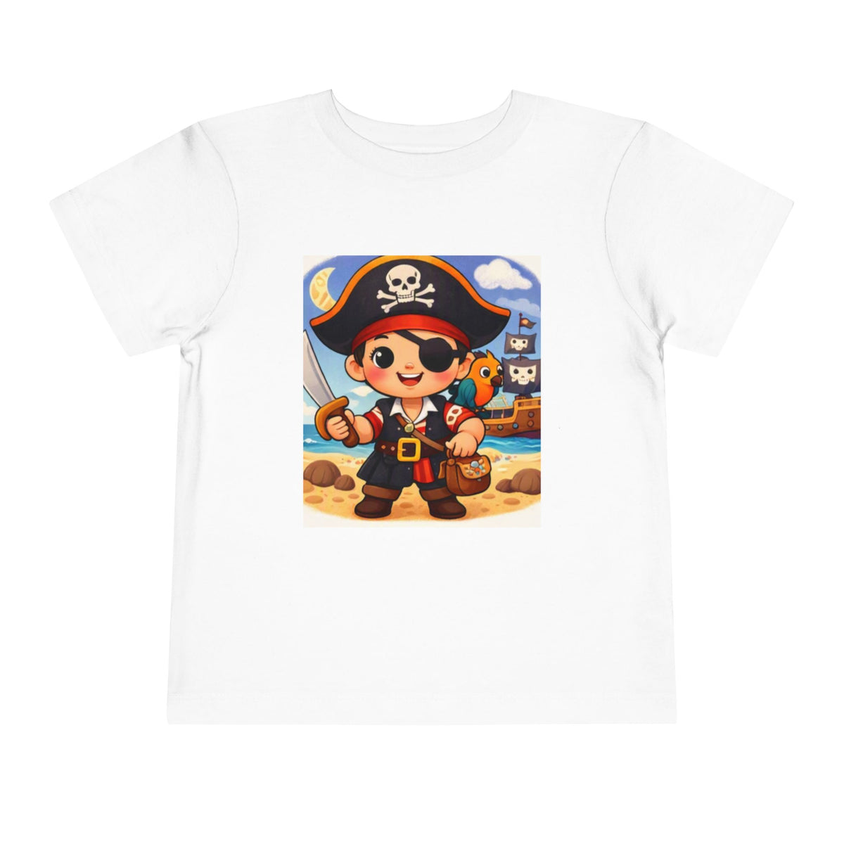 Cute Pirate Kid Ahoy Sailor Toddler Tee | Toddler Short Sleeve Tee