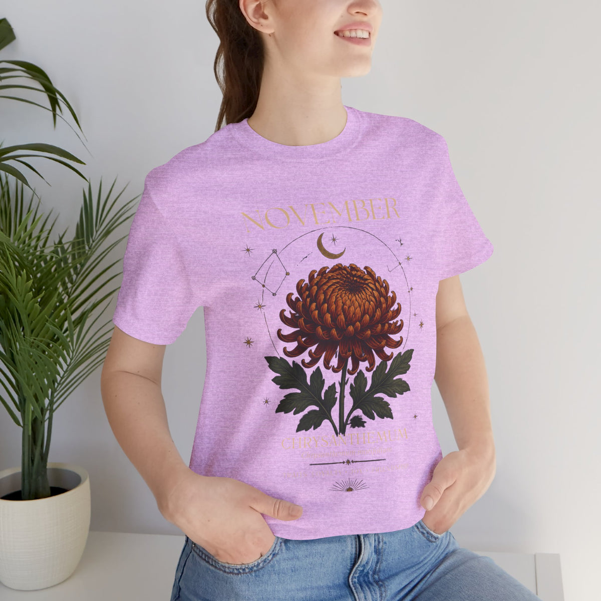 November Birth Flower Chrysanthemum Tee — Floral Birth Month T-Shirt