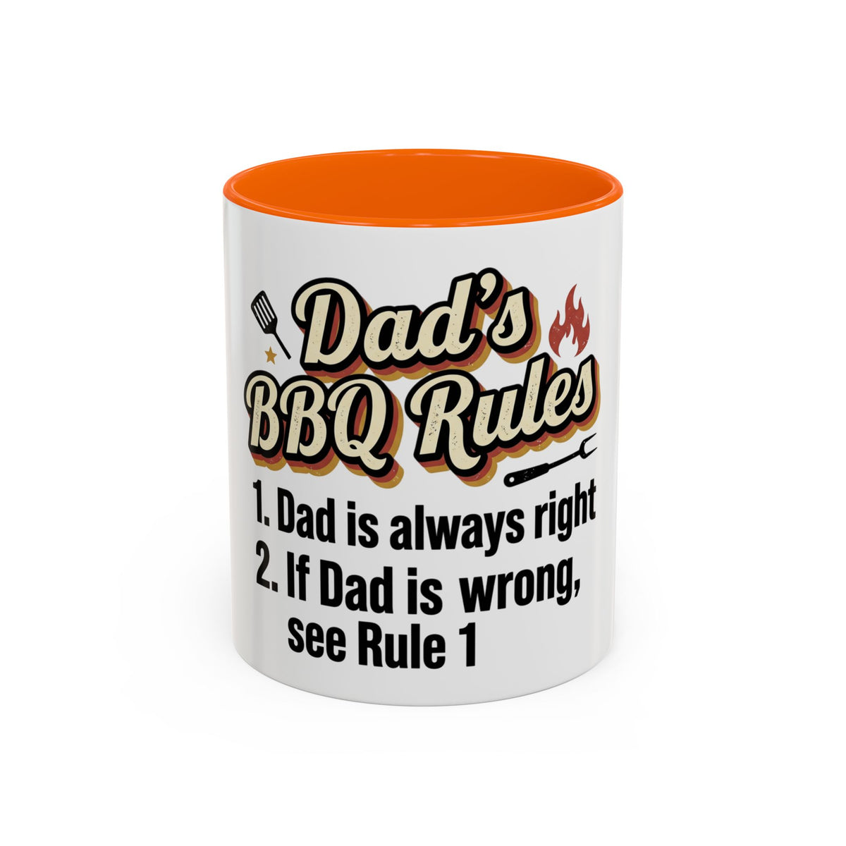 Dad's BBQ Rules Mug | 11oz or 15oz Accent Coffee Mug