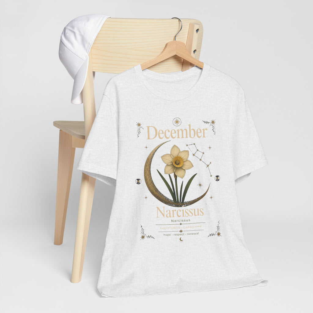 December Birth Flower - Narcissus T‑Shirt — Birth Month Flower Tee