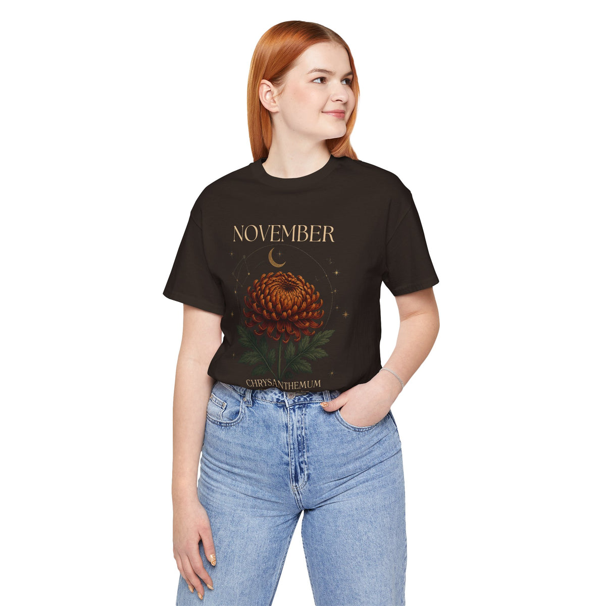 November Birth Flower Chrysanthemum Tee — Floral Birth Month T-Shirt