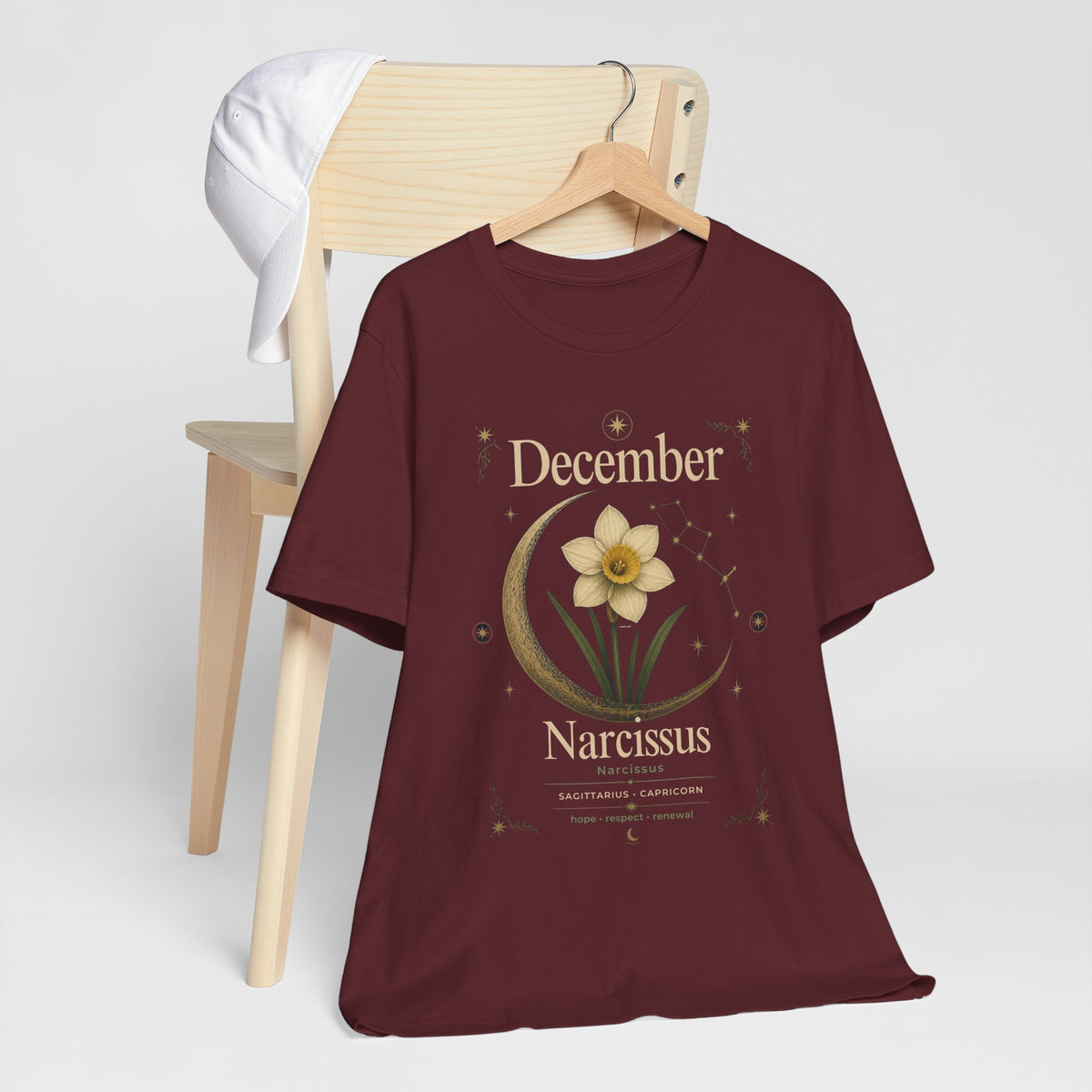 December Birth Flower - Narcissus T‑Shirt — Birth Month Flower Tee
