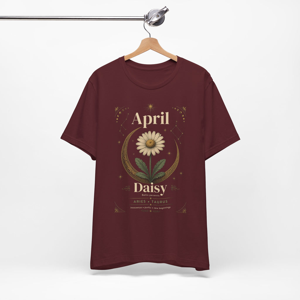 April Birth Flower Tee | Daisy Botanical Design | Birthday Gift