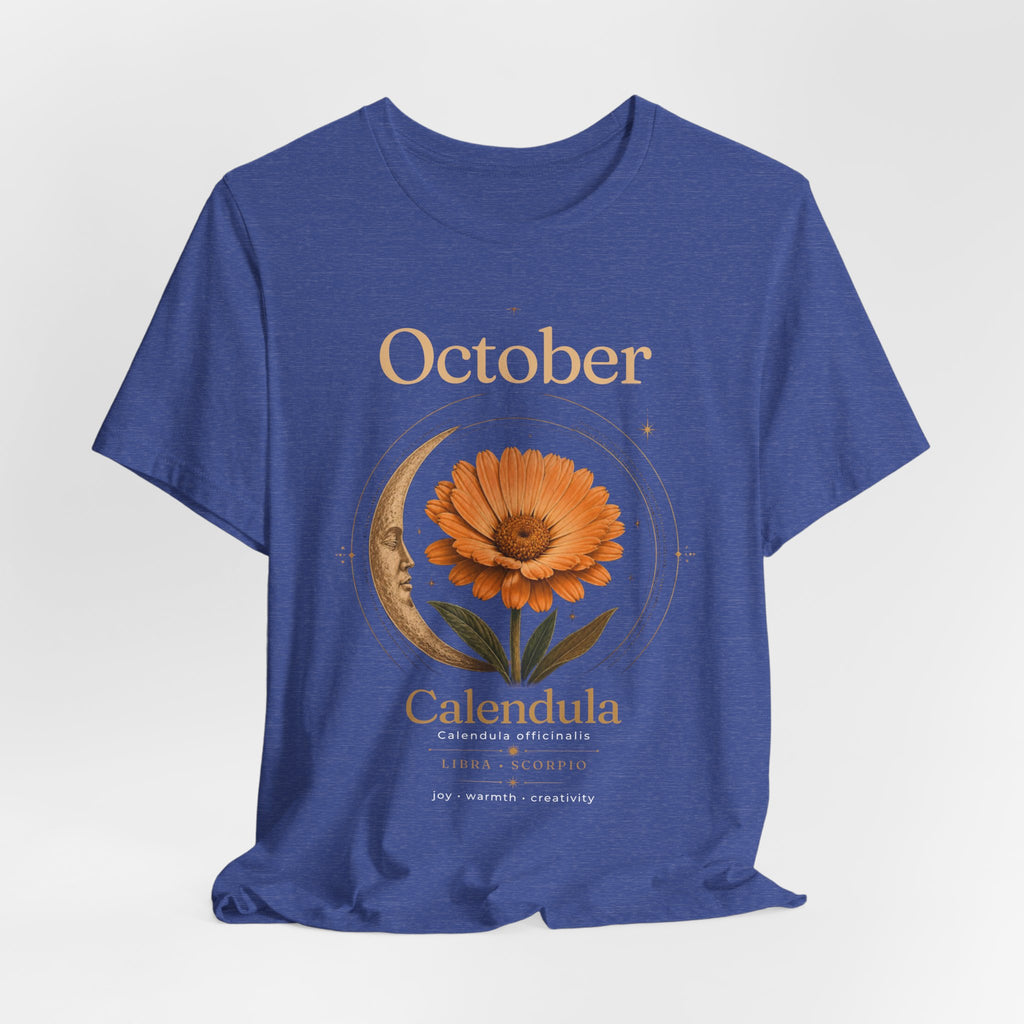 October Birth Flower Calendula T‑Shirt – Floral Birth Month Tee