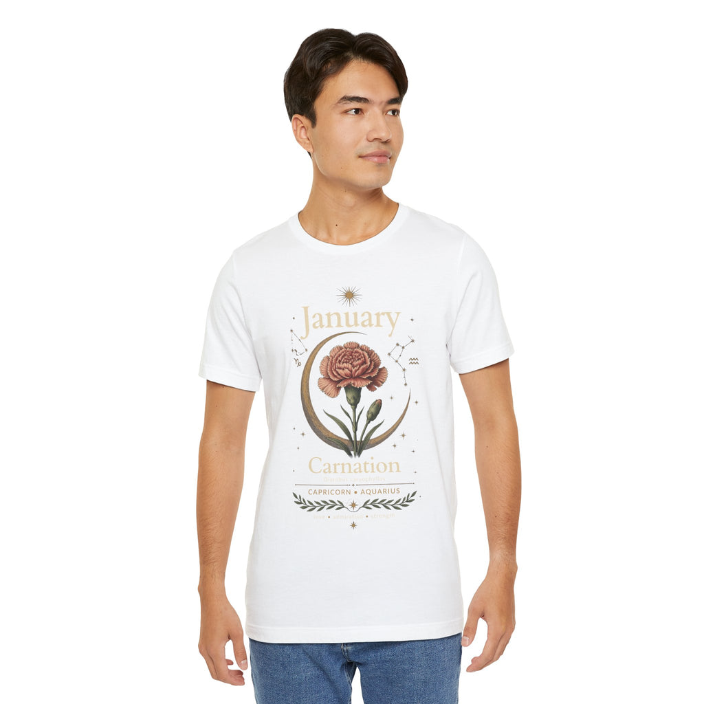 January Birth Flower - Carnation T-Shirt — Birth Month Flower Tee