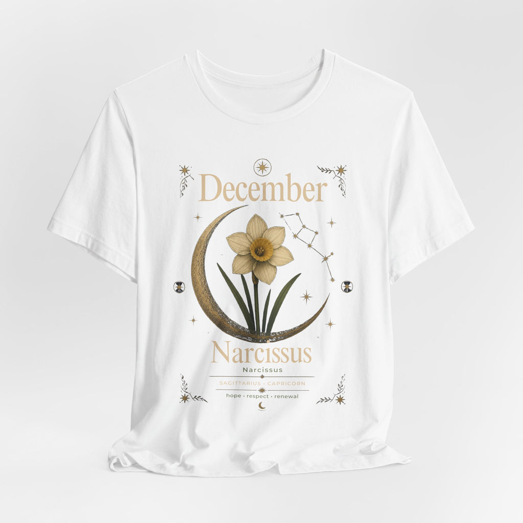 December Birth Flower - Narcissus T‑Shirt — Birth Month Flower Tee