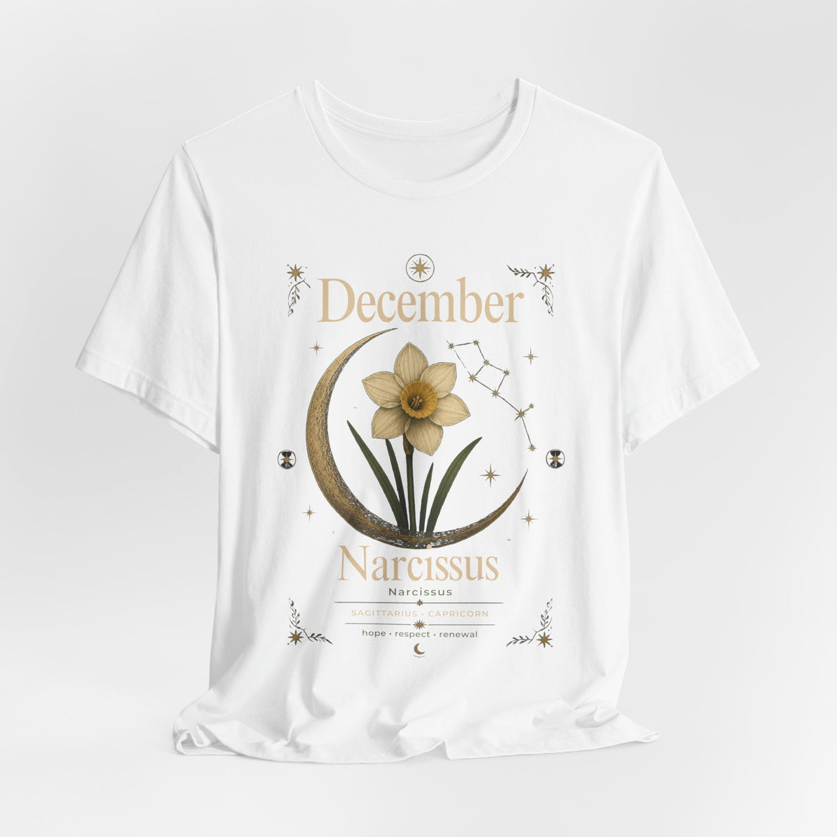 December Birth Flower - Narcissus T‑Shirt — Birth Month Flower Tee