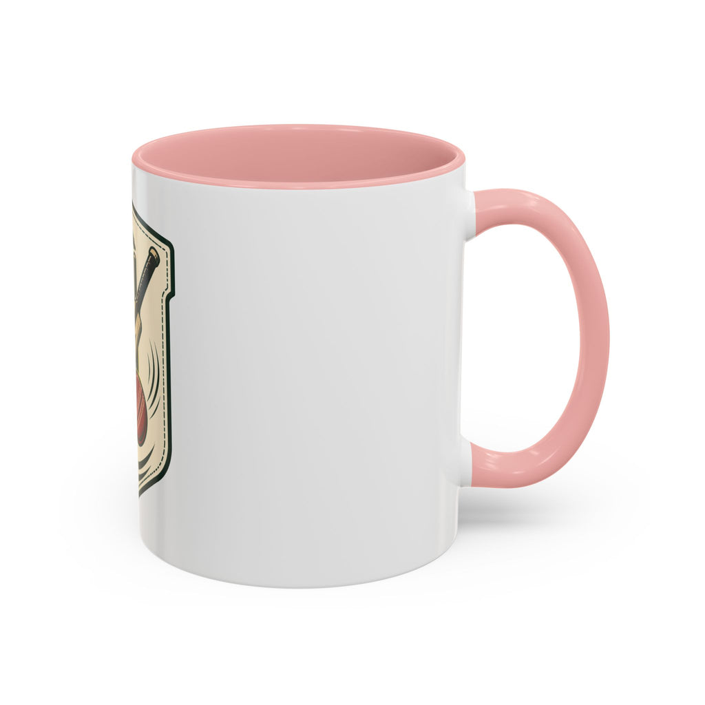 Cricket Crest Accent Mug — Vintage Bat & Ball Coffee Cup (11/15oz)