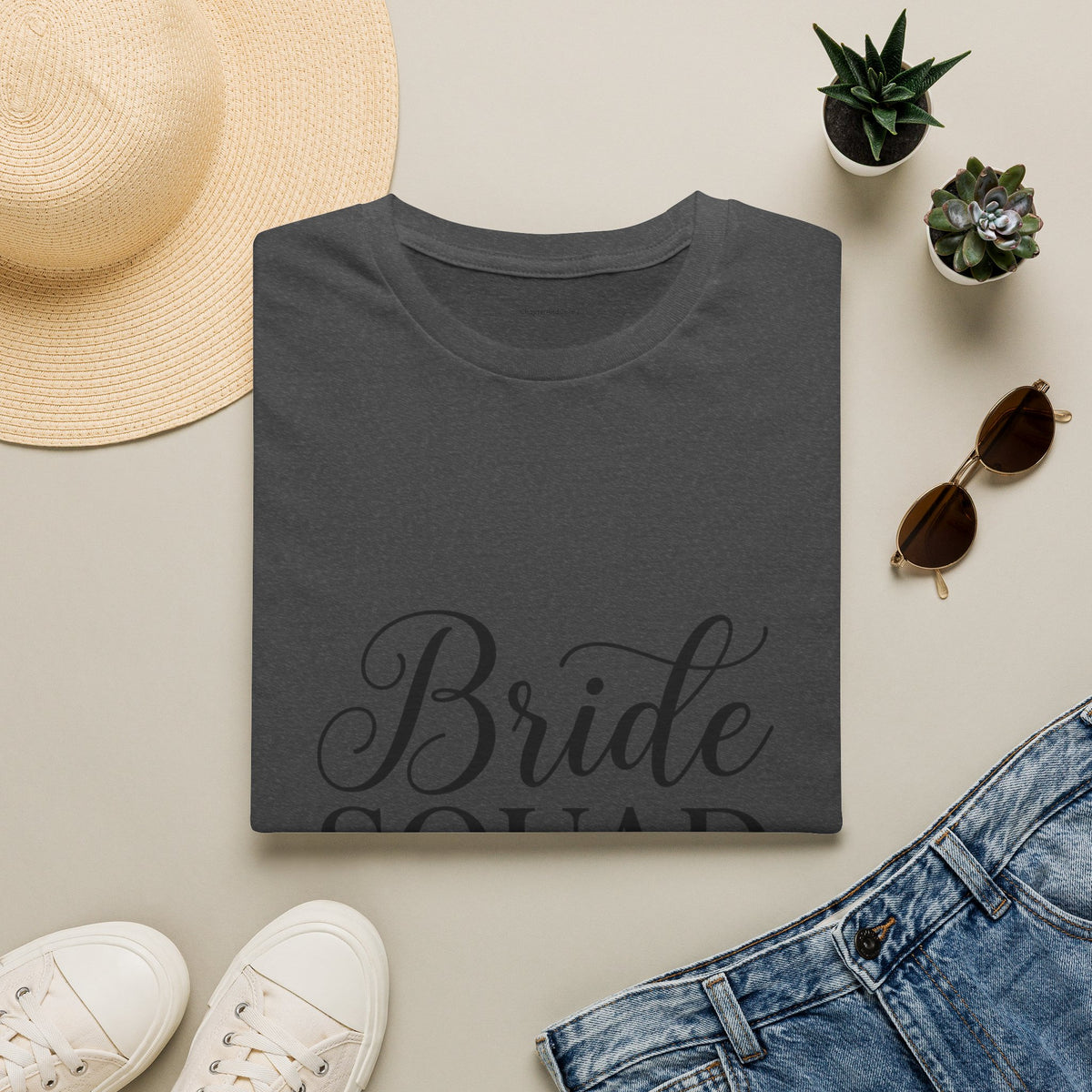Bride Squad T-Shirt — Bachelorette Party Bridesmaid Tee with Champagne Icons