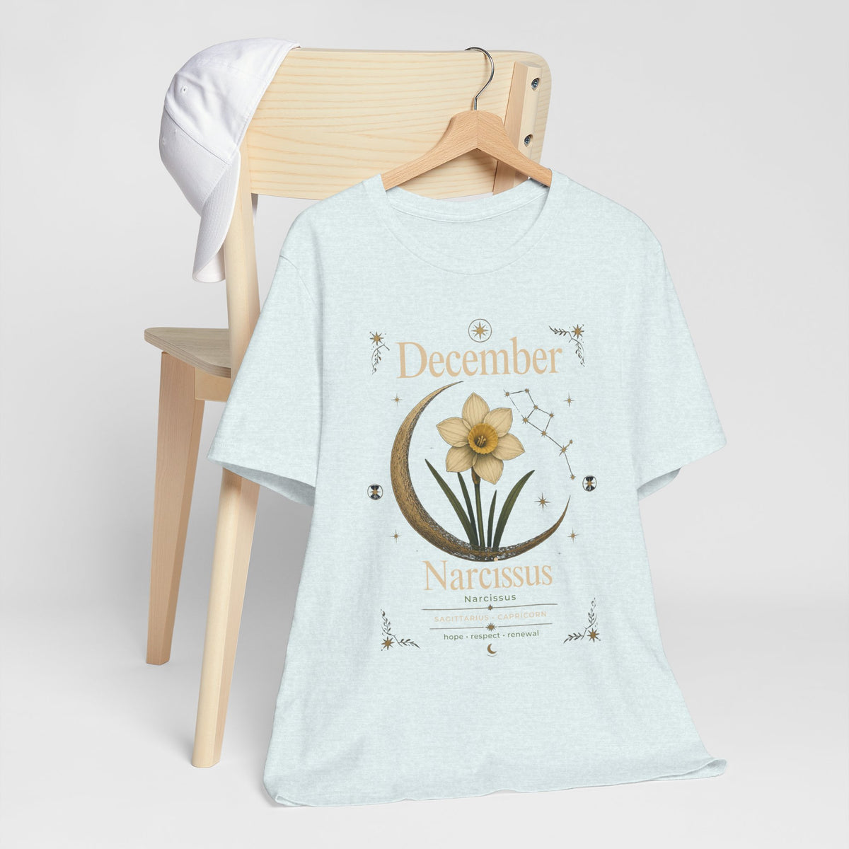 December Birth Flower - Narcissus T‑Shirt — Birth Month Flower Tee