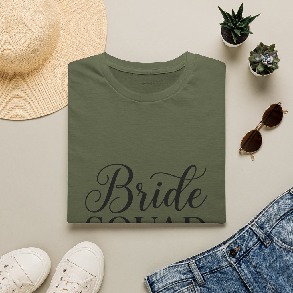 Bride Squad T-Shirt — Bachelorette Party Bridesmaid Tee with Champagne Icons