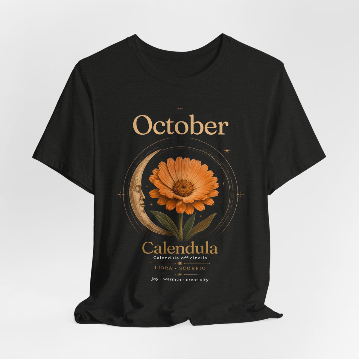 October Birth Flower Calendula T‑Shirt – Floral Birth Month Tee