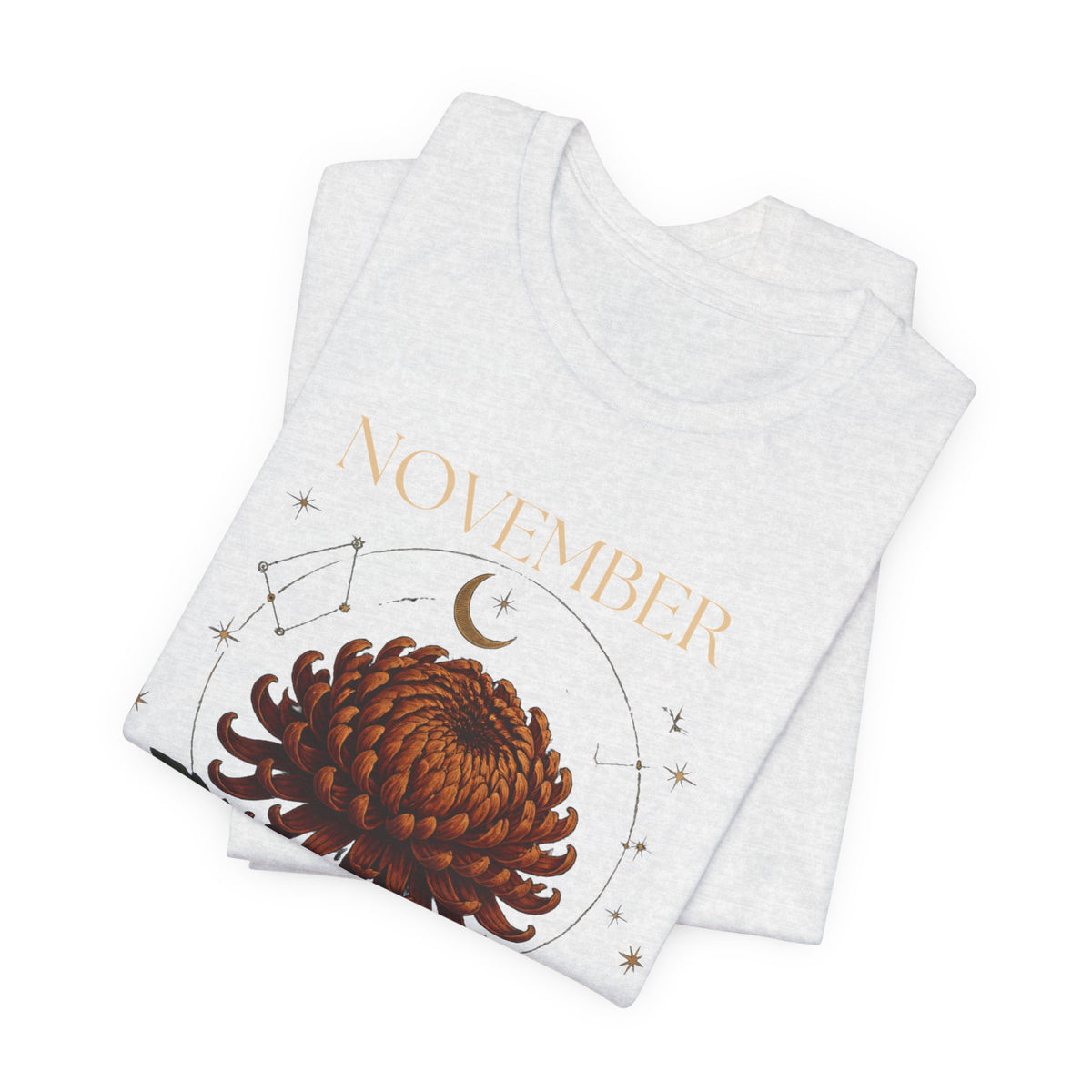 November Birth Flower Chrysanthemum Tee — Floral Birth Month T-Shirt