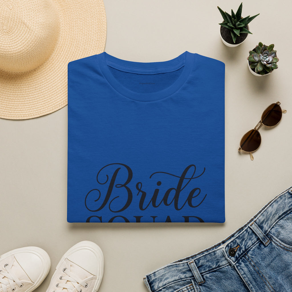 Bride Squad T-Shirt — Bachelorette Party Bridesmaid Tee with Champagne Icons