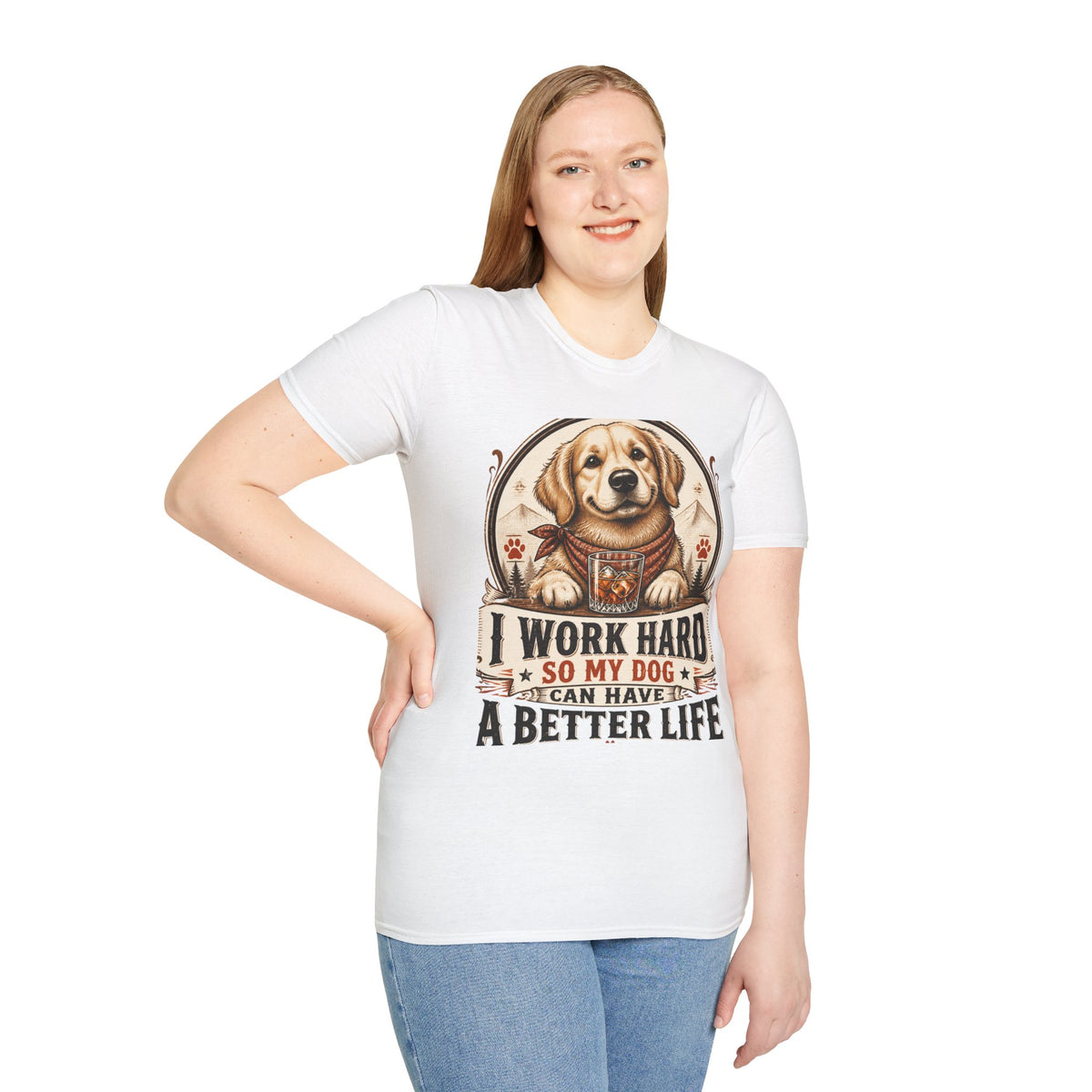 I Work Hard So My Dog Can Have A Better Life T-Shirt | Golden Retriever Dog Tee