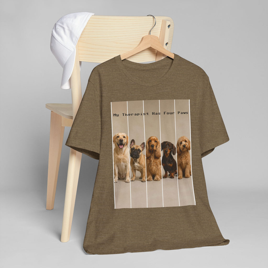 Dog Therapist T‑Shirt — "My Therapist Has Four Paws" Cute Puppy Graphic Tee