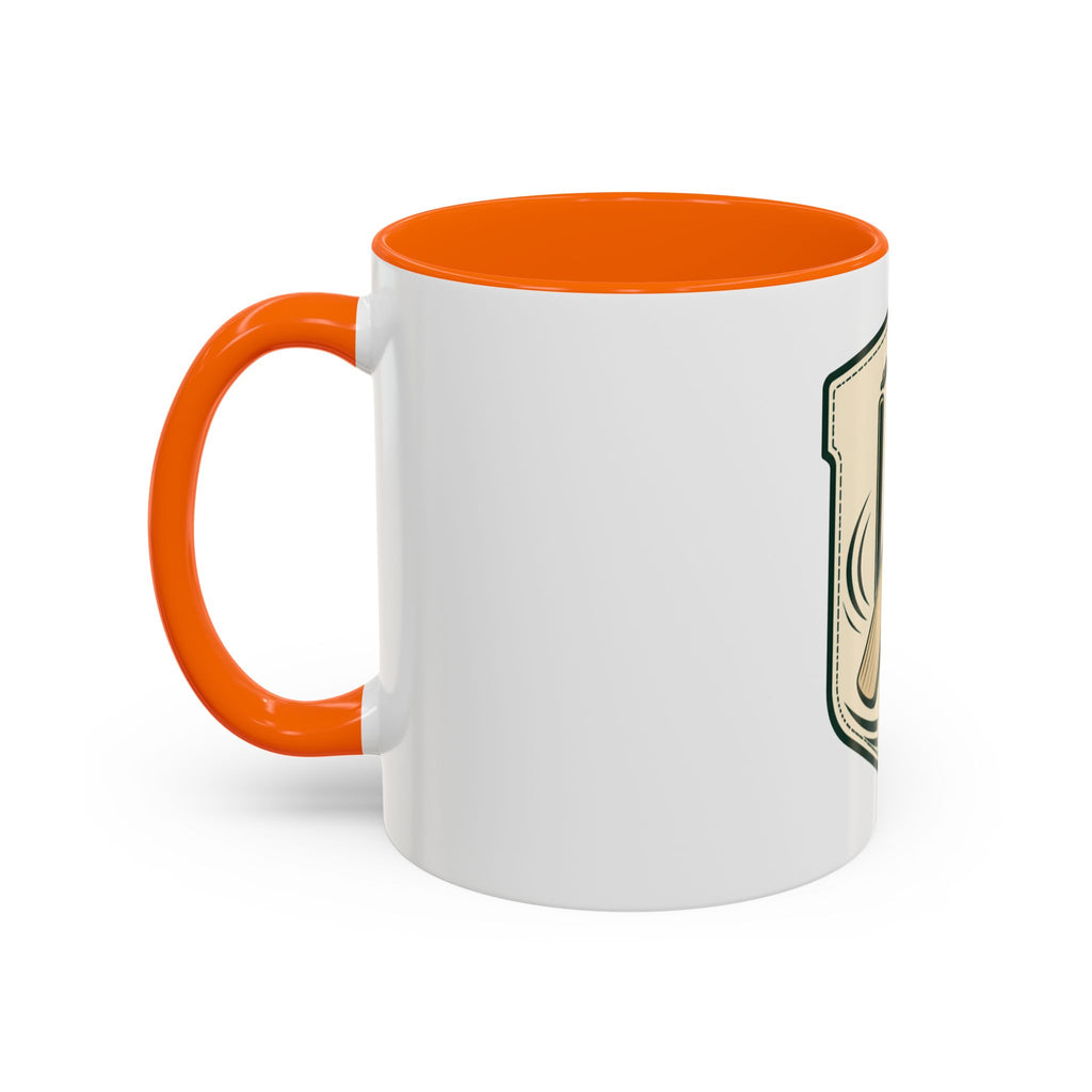 Cricket Crest Accent Mug — Vintage Bat & Ball Coffee Cup (11/15oz)