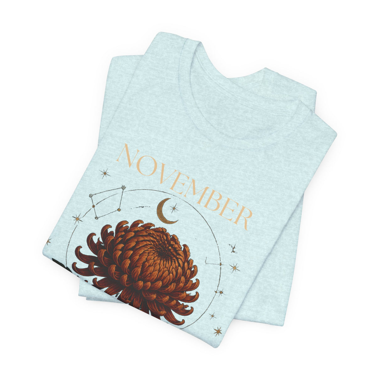 November Birth Flower Chrysanthemum Tee — Floral Birth Month T-Shirt