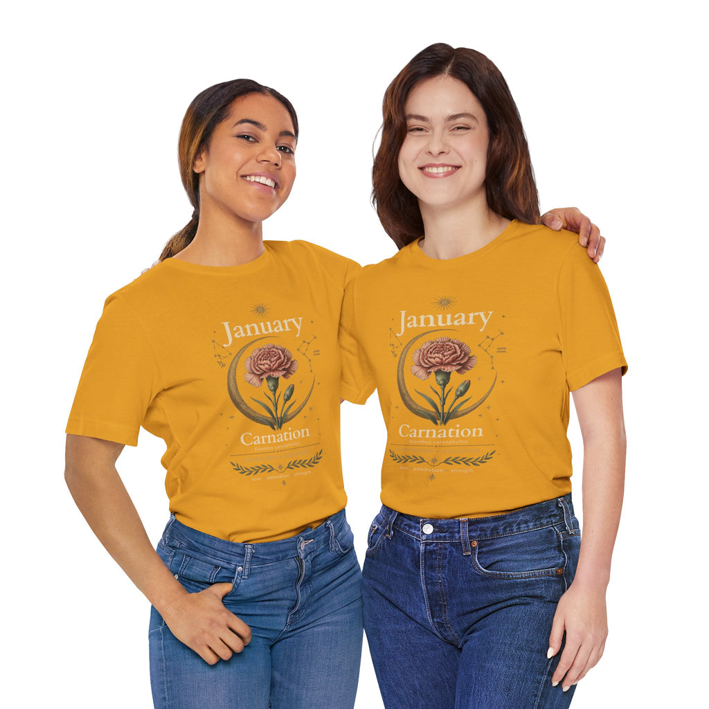 January Birth Flower - Carnation T-Shirt — Birth Month Flower Tee