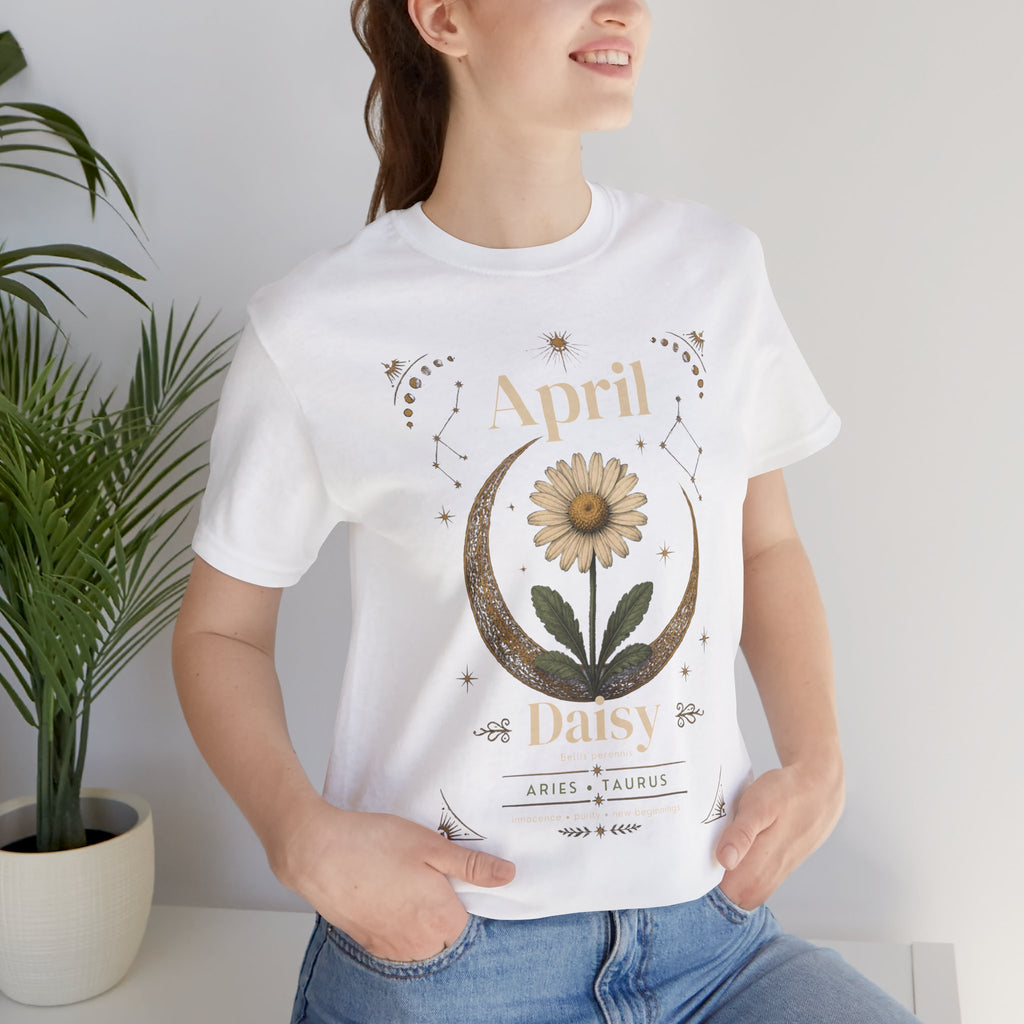April Birth Flower Tee | Daisy Botanical Design | Birthday Gift
