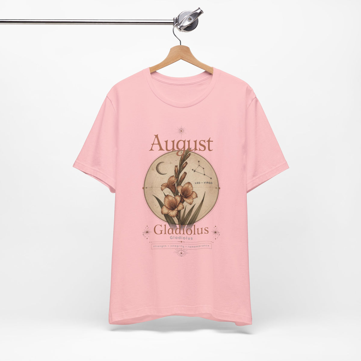 August Birth Flower Gladiolus Floral Tee