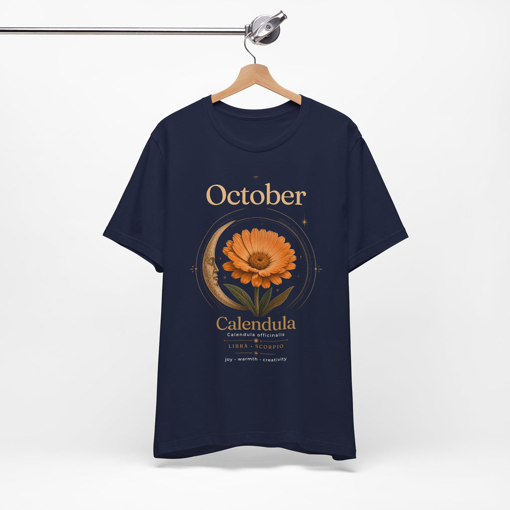 October Birth Flower Calendula T‑Shirt – Floral Birth Month Tee