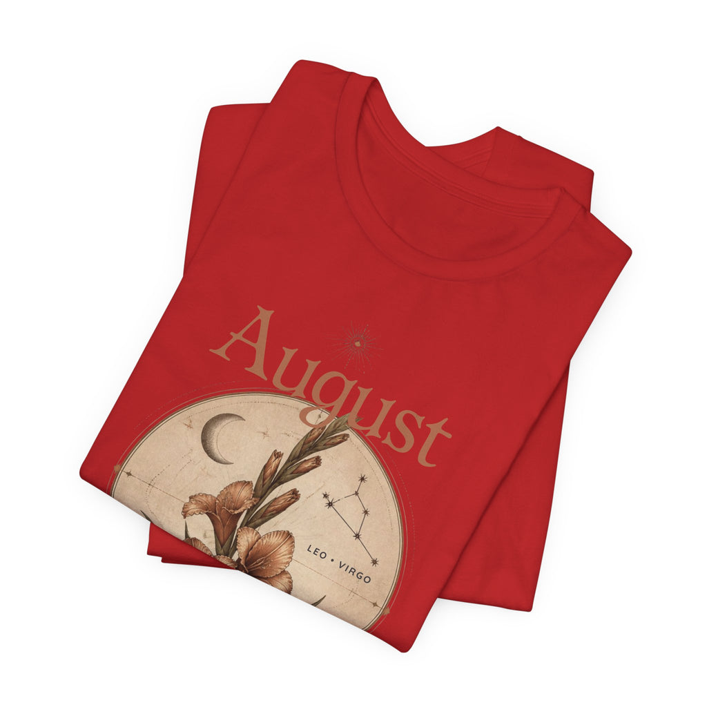 August Birth Flower Gladiolus Floral Tee