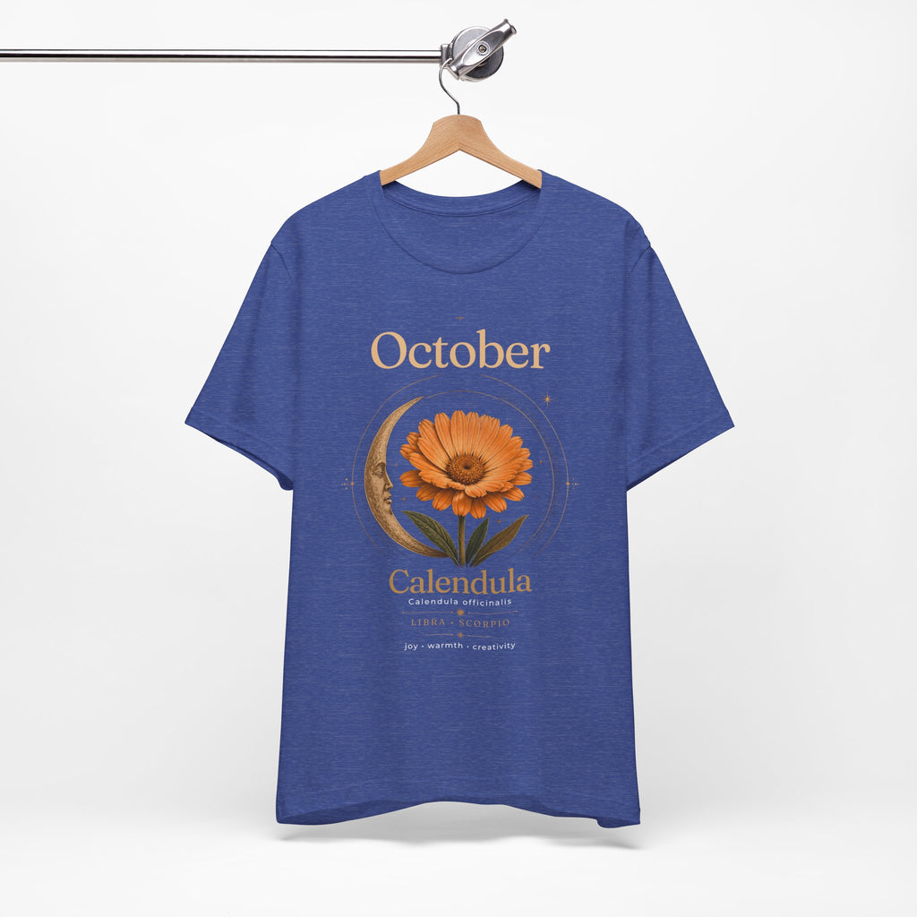 October Birth Flower Calendula T‑Shirt – Floral Birth Month Tee