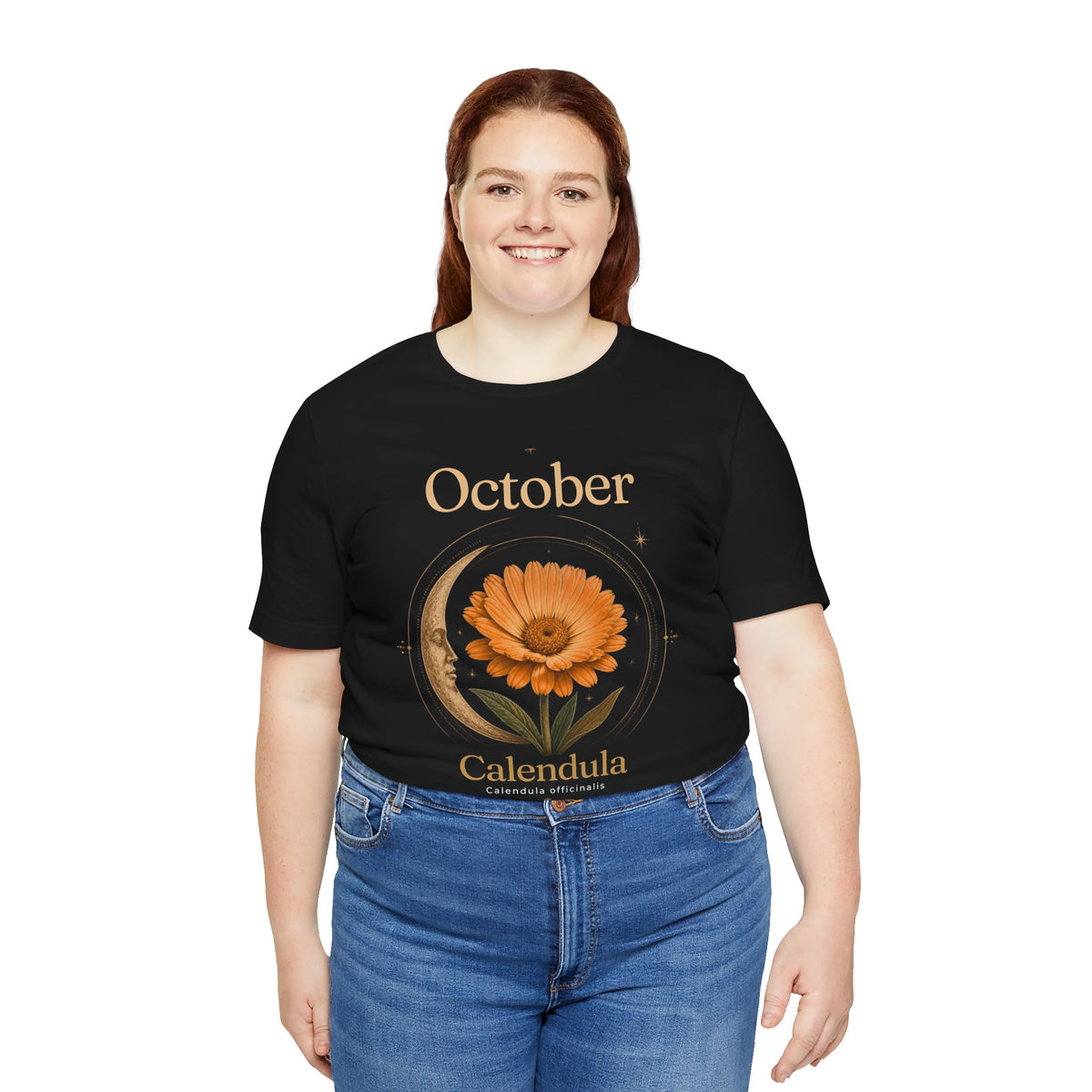 October Birth Flower Calendula T‑Shirt – Floral Birth Month Tee