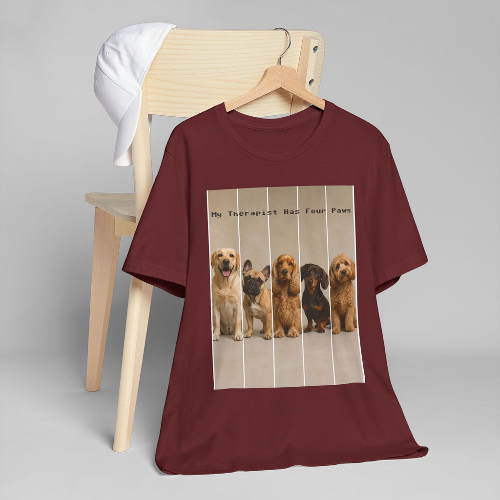 Dog Therapist T‑Shirt — "My Therapist Has Four Paws" Cute Puppy Graphic Tee