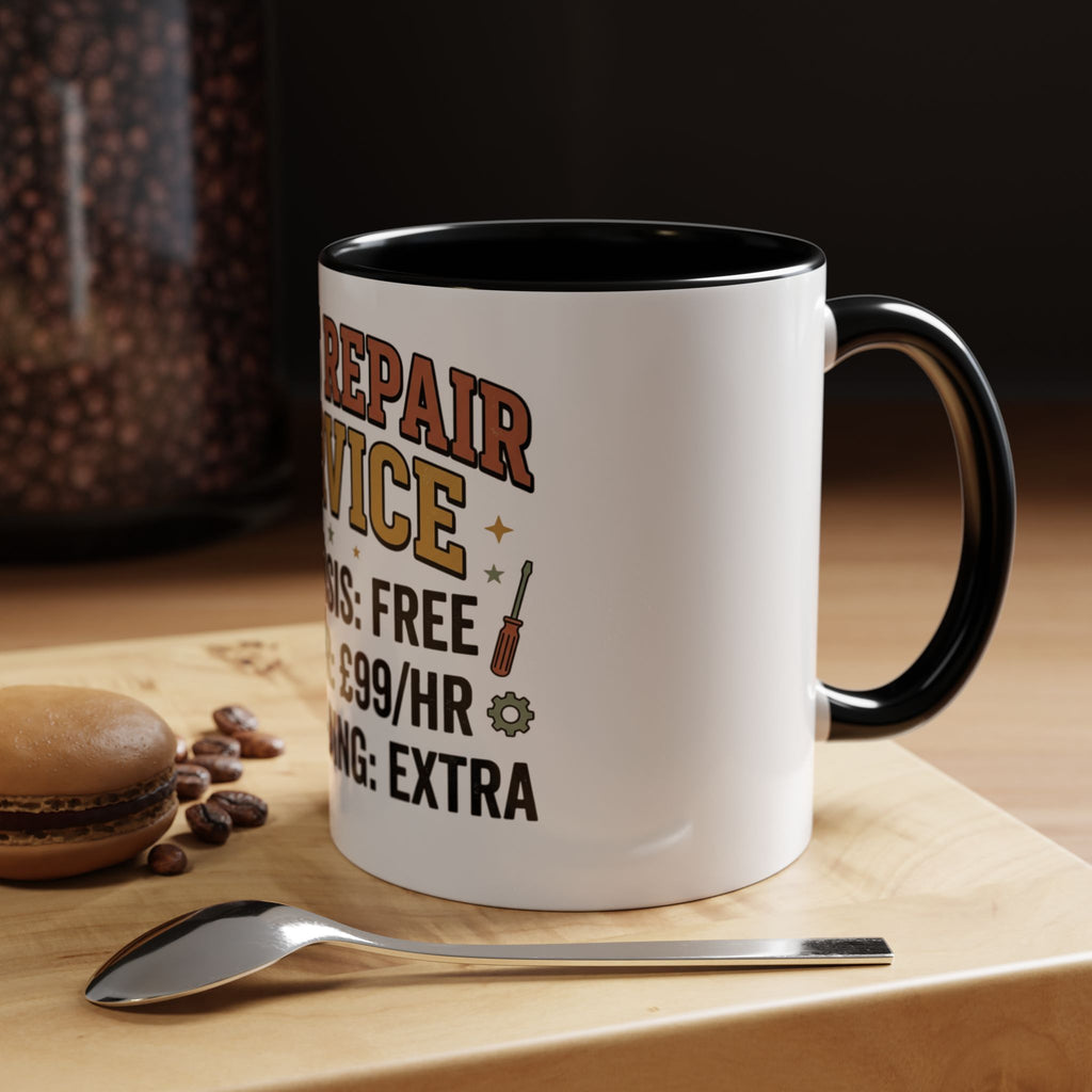 Dad's Repair Service Mug | Funny Diagnostic Labour Rate Coffee Mug