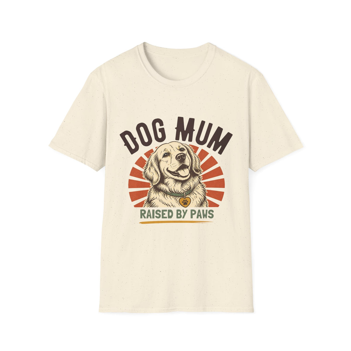 Dog Mum Raised By Paws T-Shirt | Golden Retriever Retro