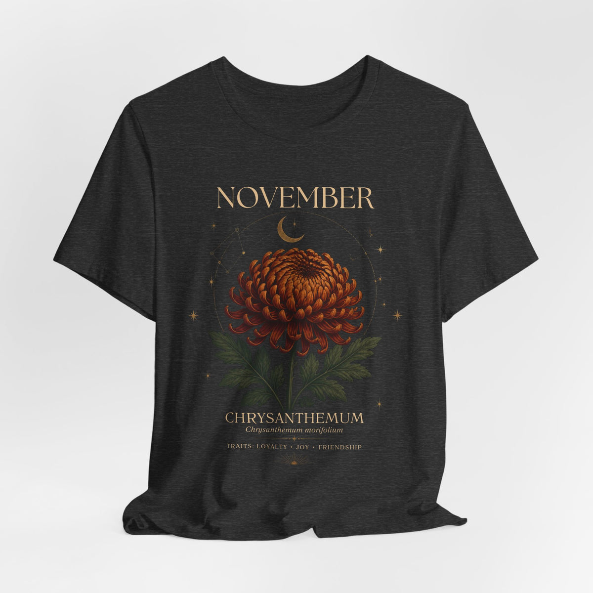 November Birth Flower Chrysanthemum Tee — Floral Birth Month T-Shirt