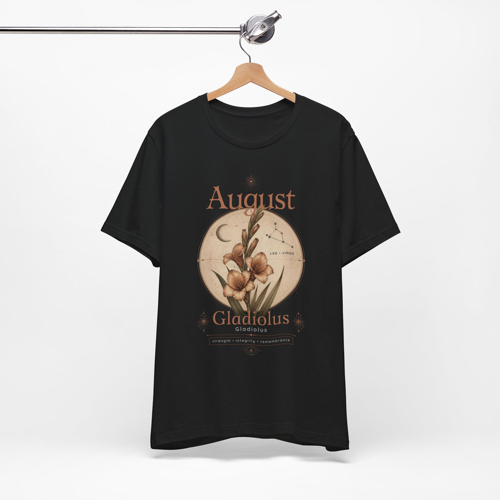 August Birth Flower Gladiolus Floral Tee