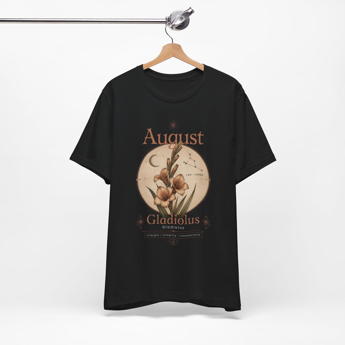 August Birth Flower Gladiolus Floral Tee